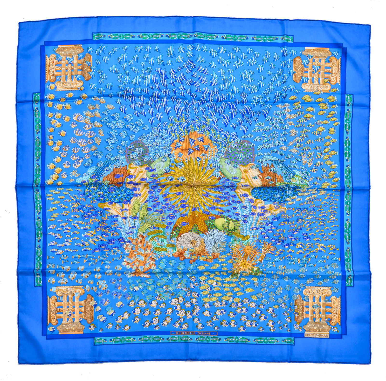 Hermes "Recontre Oceane" Silk Scarf (1 of 6)