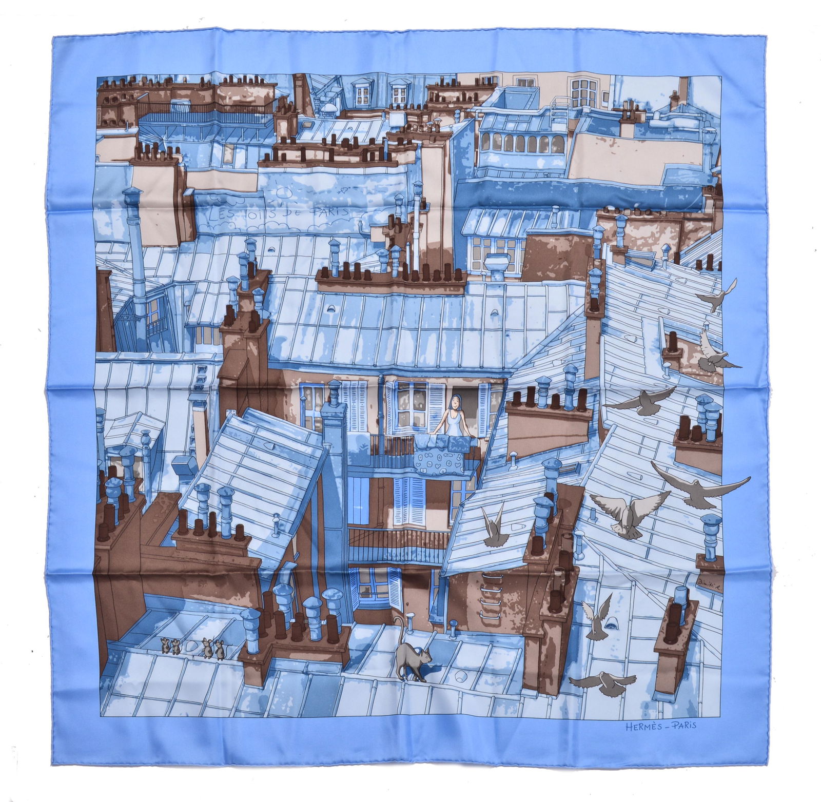 Hermes "Les Toits de Paris" Silk Scarf (1 of 4)