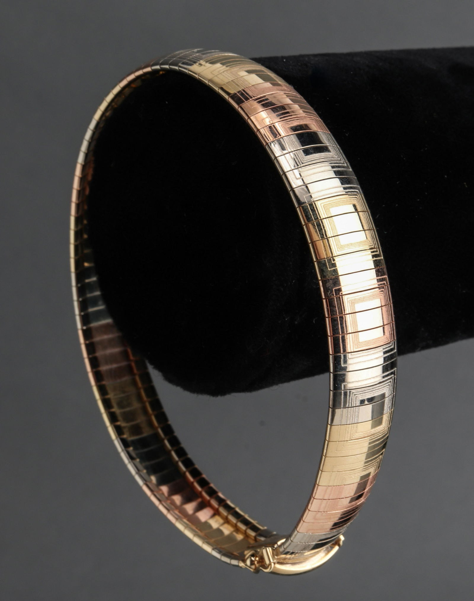 Italian 14K Tri-Gold Omega Bracelet (1 of 4)