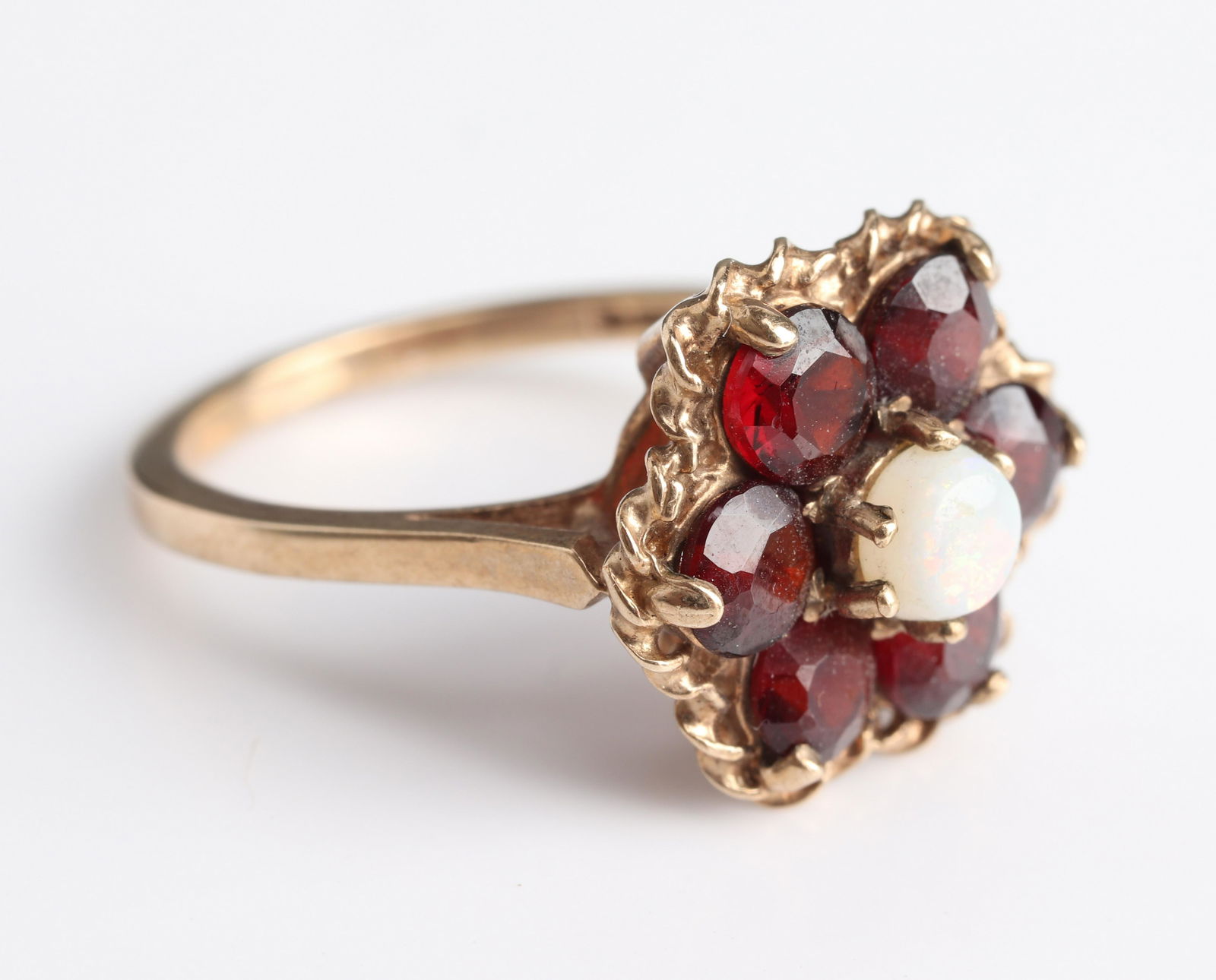 Vintage 10K Rose Gold Garnet & Opal Ring (1 of 5)