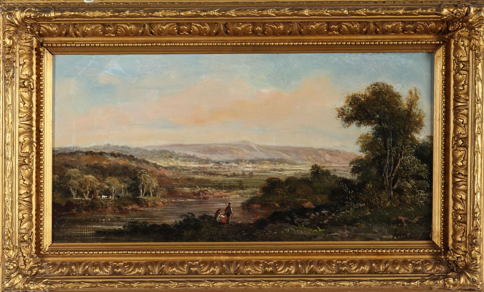 John Westall "River Valley Landscape" Antique Oil (1 of 9)
