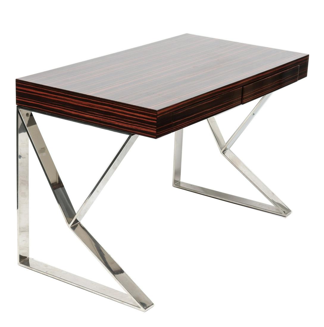 Modern Lacquered Writing Desk w Chrome Metal Base (1 of 6)