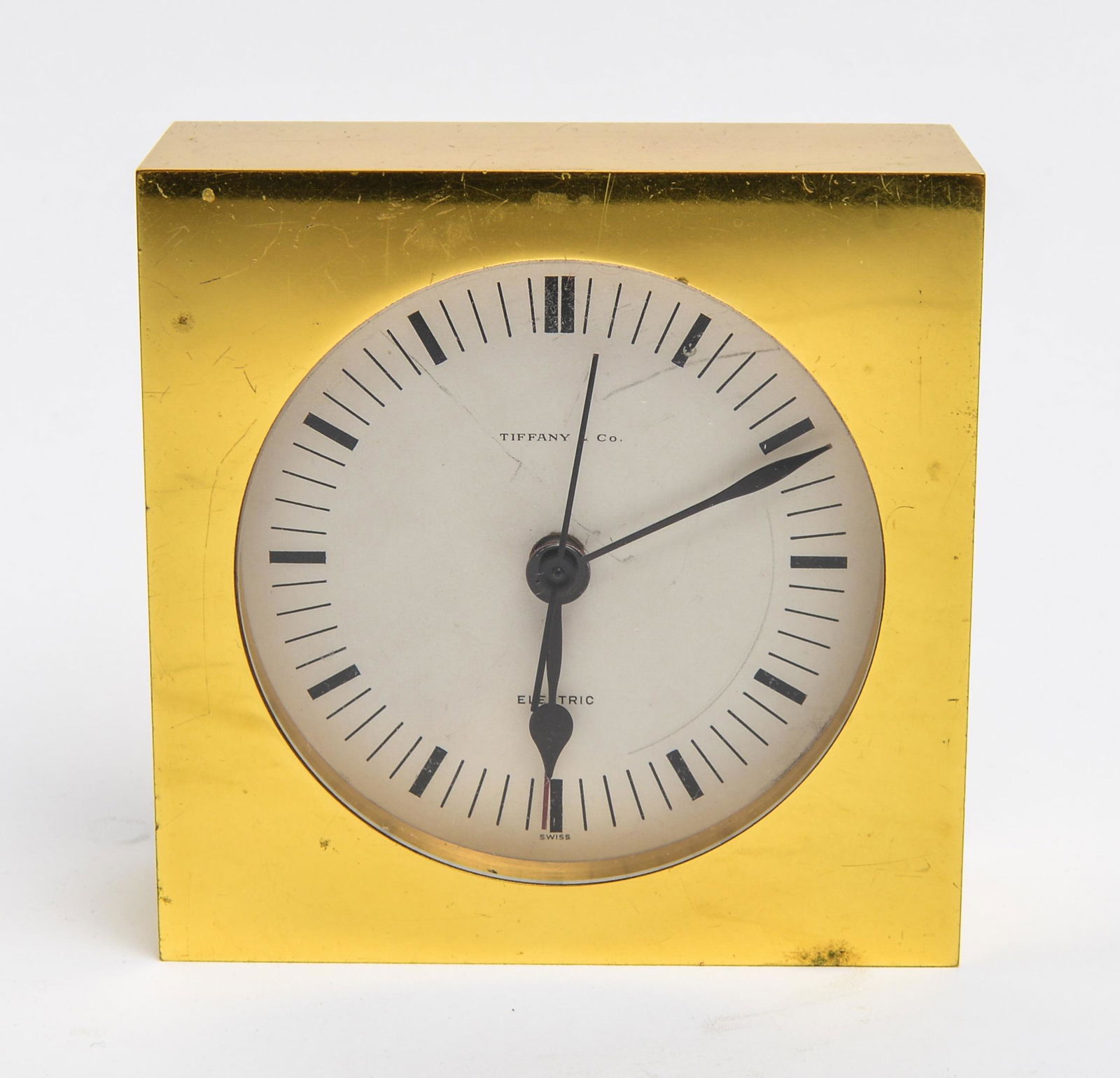 Tiffany & Co. Brass Desk Clock, Vintage (1 of 5)