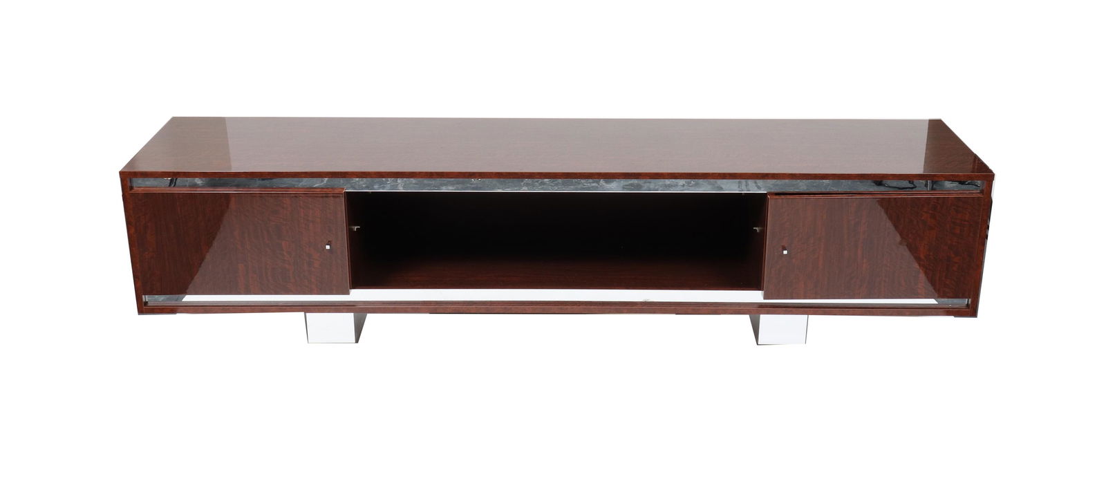 Status Italy Modern Lacquer & Chrome Credenza (1 of 7)