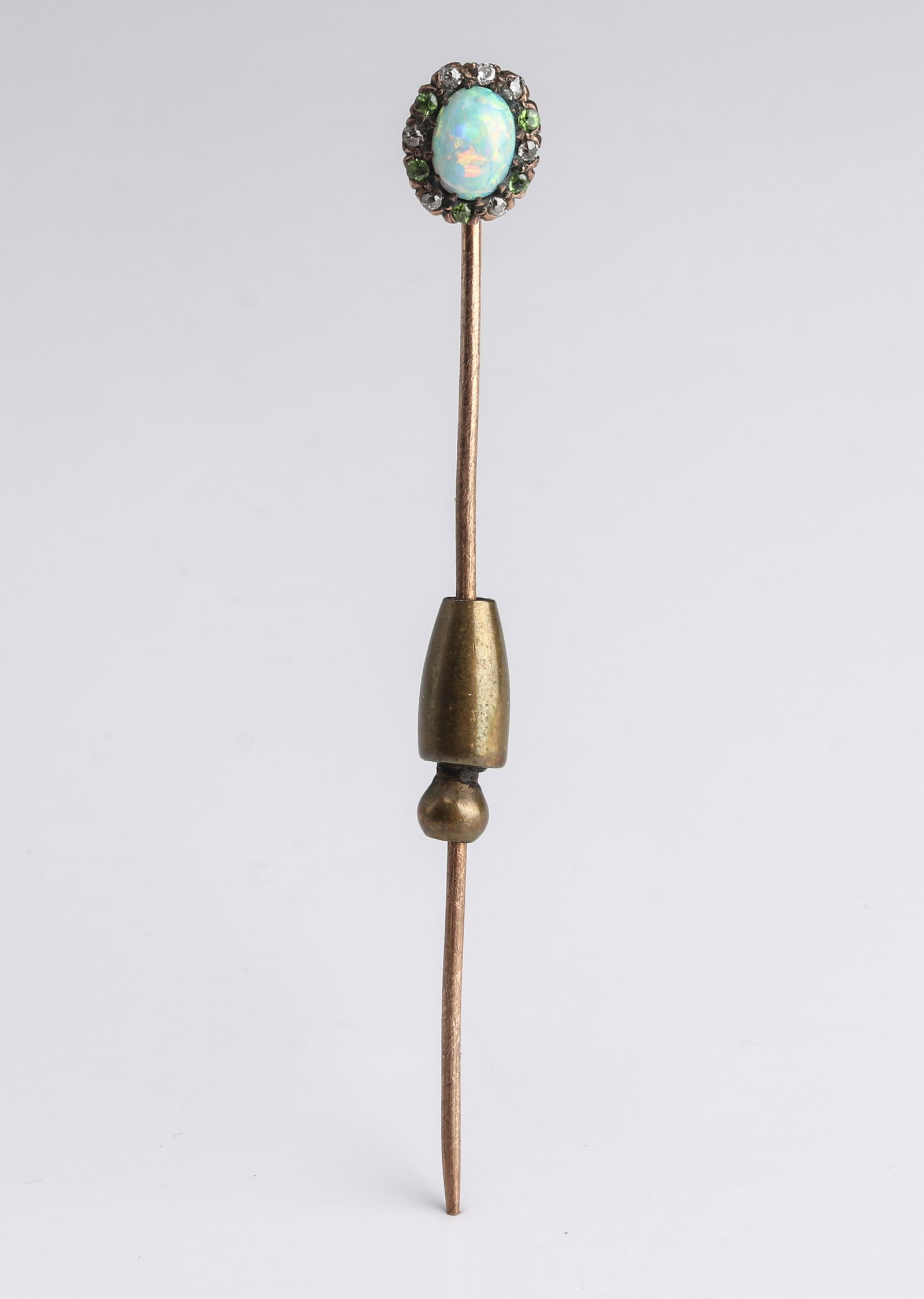 14K Yellow Gold Opal, Diamond & Peridot Stick Pin (1 of 3)