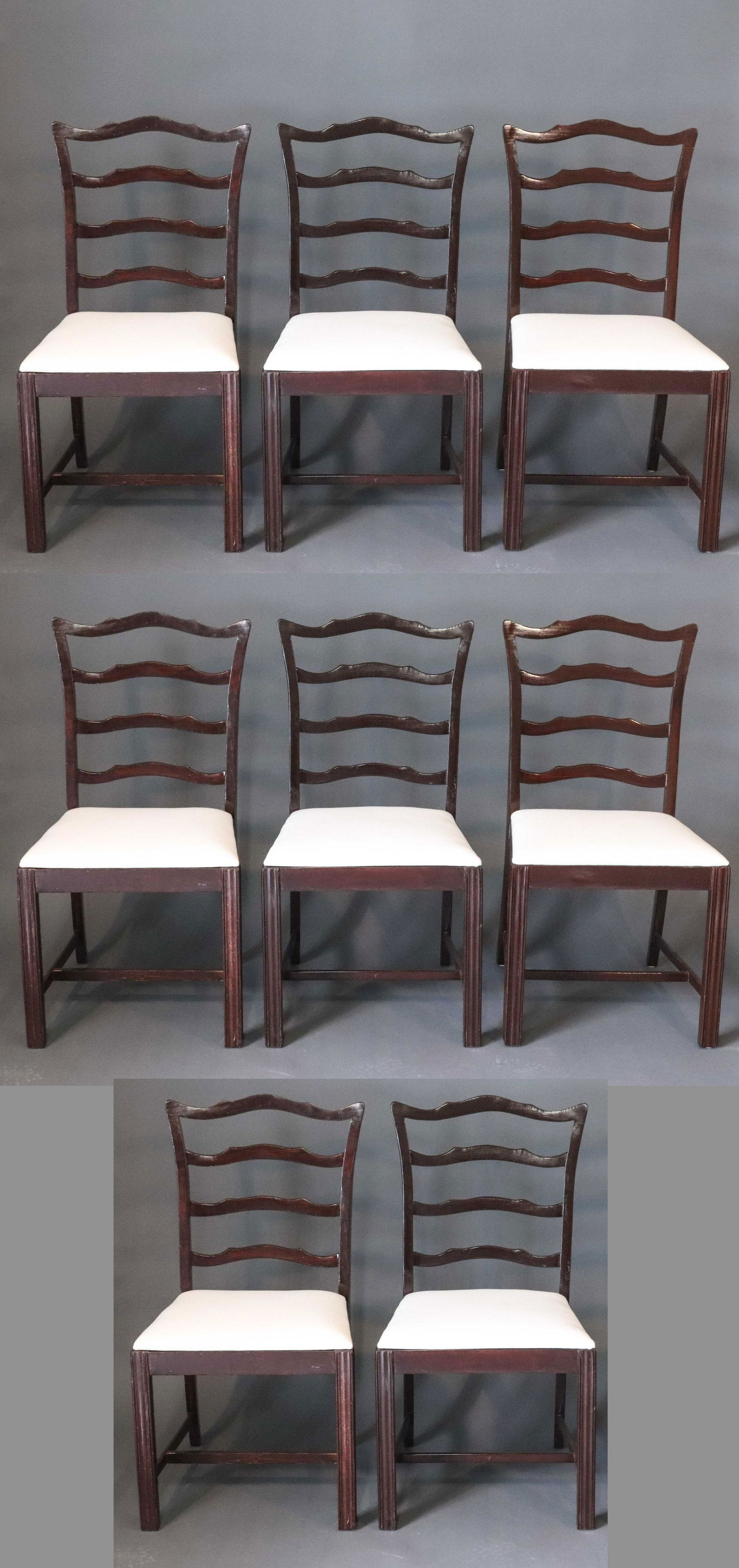 George III Manner Mahogany Ladderback Chairs, 8 (1 of 6)