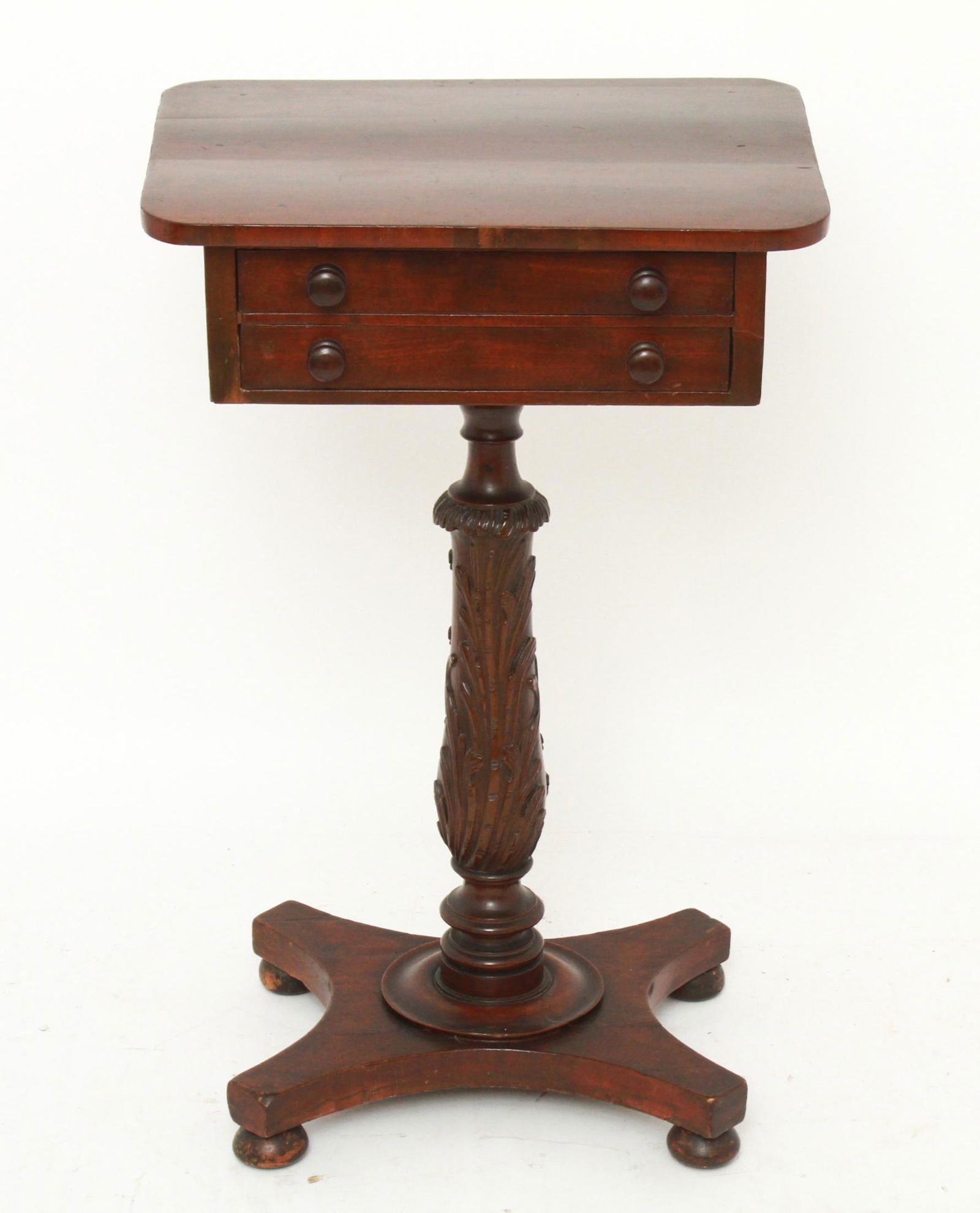 For Auction Duncan Phyfe Style Mahogany Pedestal Side Table (0174) on