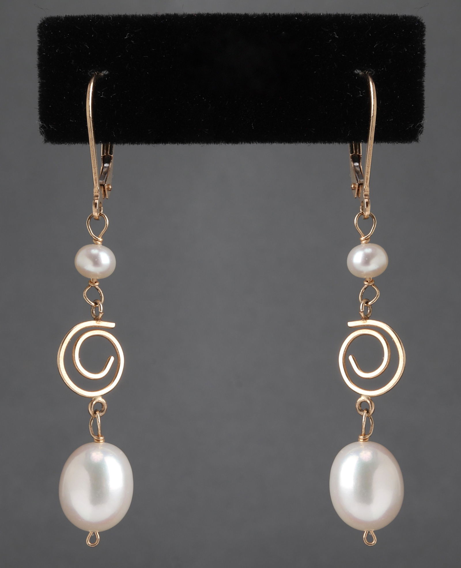 14K Yellow Gold & Pearl Drop Earrings (1 of 3)