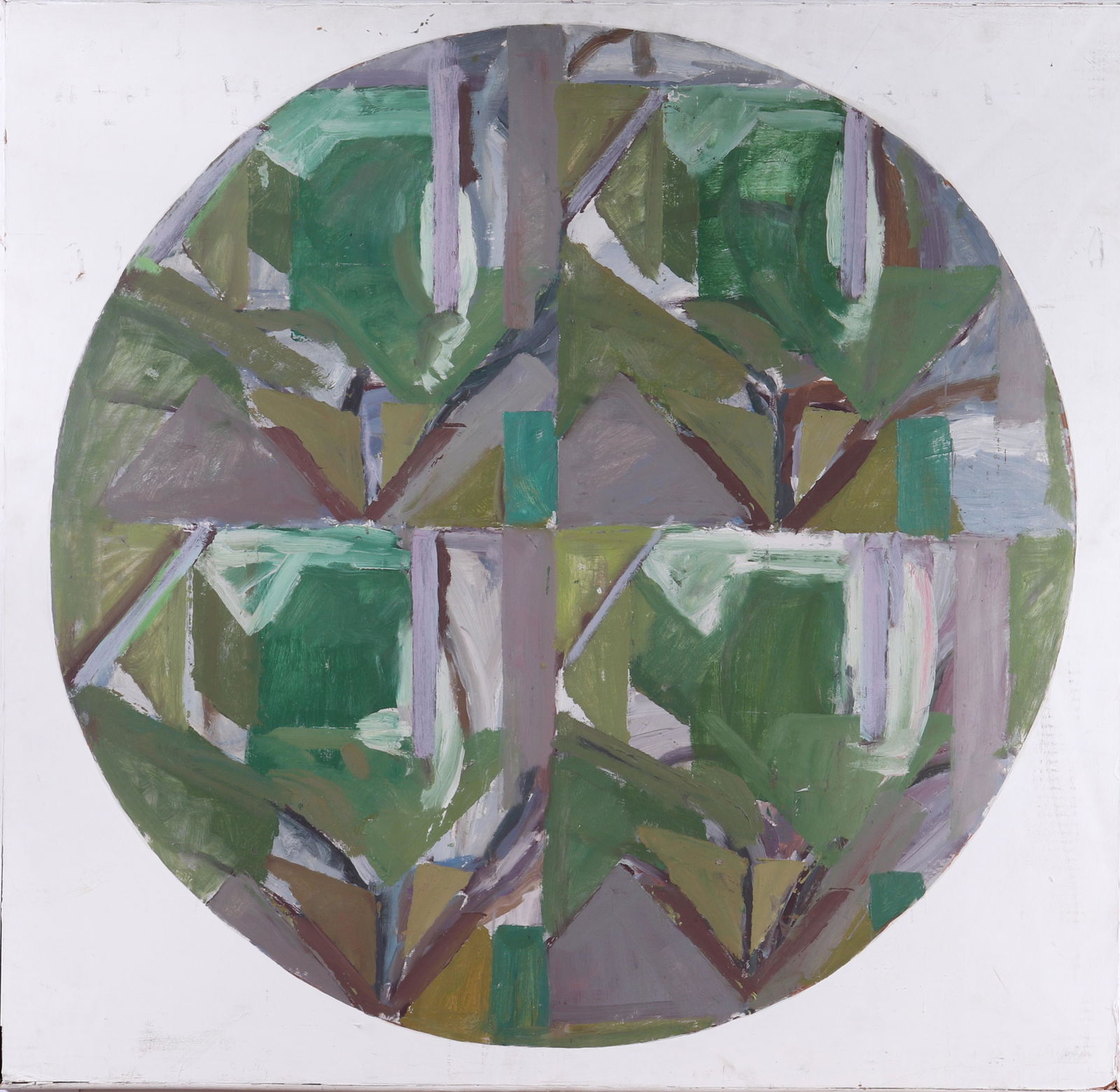 Modernist Abstract Geometric Oil on Board (1 of 6)