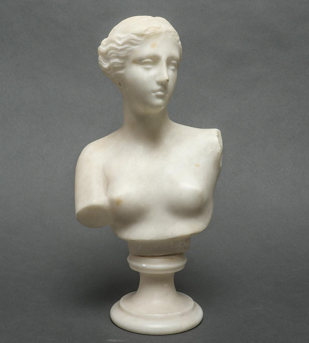 Venus de Milo Miniature Alabaster Bust Sculpture (1 of 5)