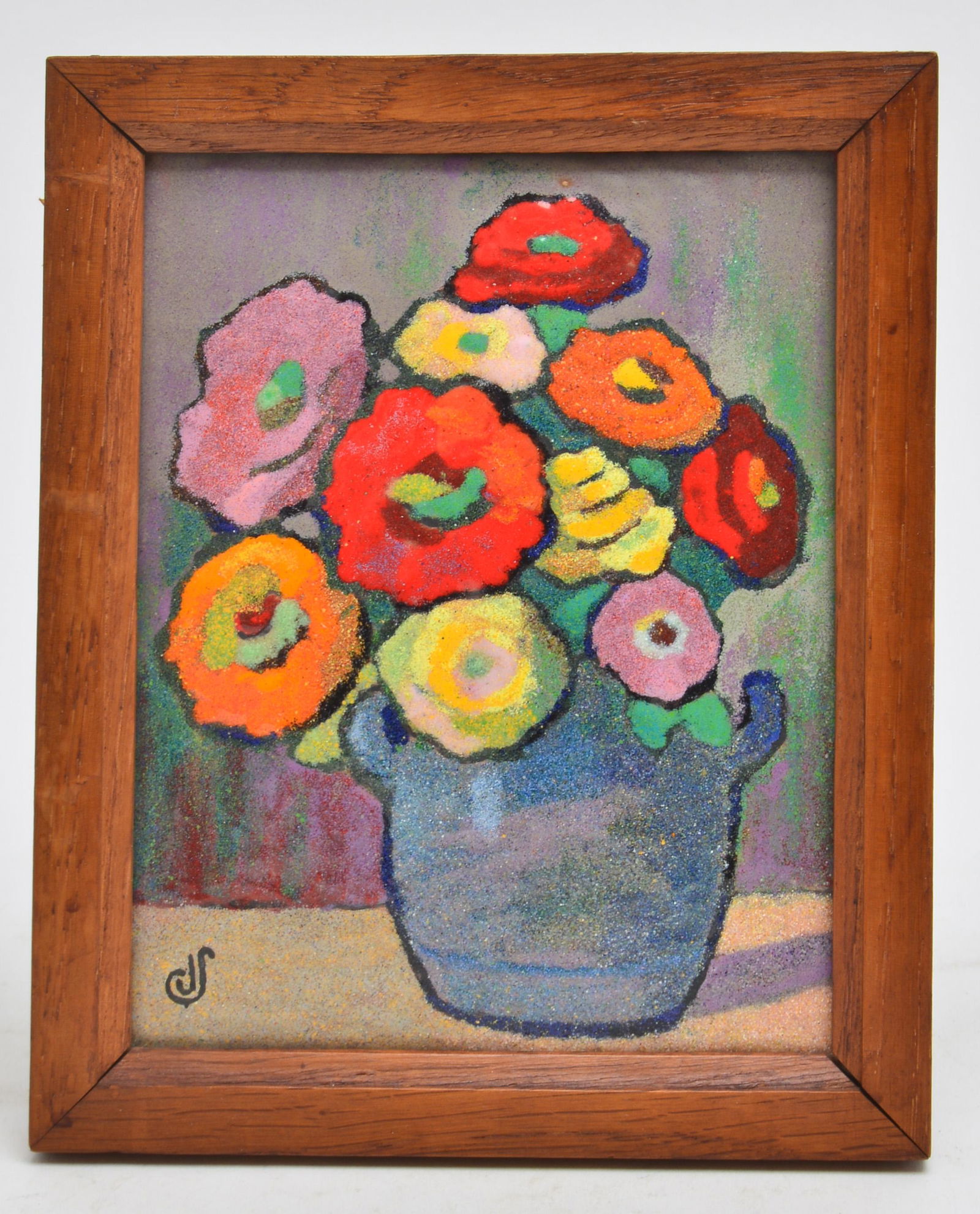 Jeanne Soubourou "Les Zinias" Enamel on Copper (1 of 5)