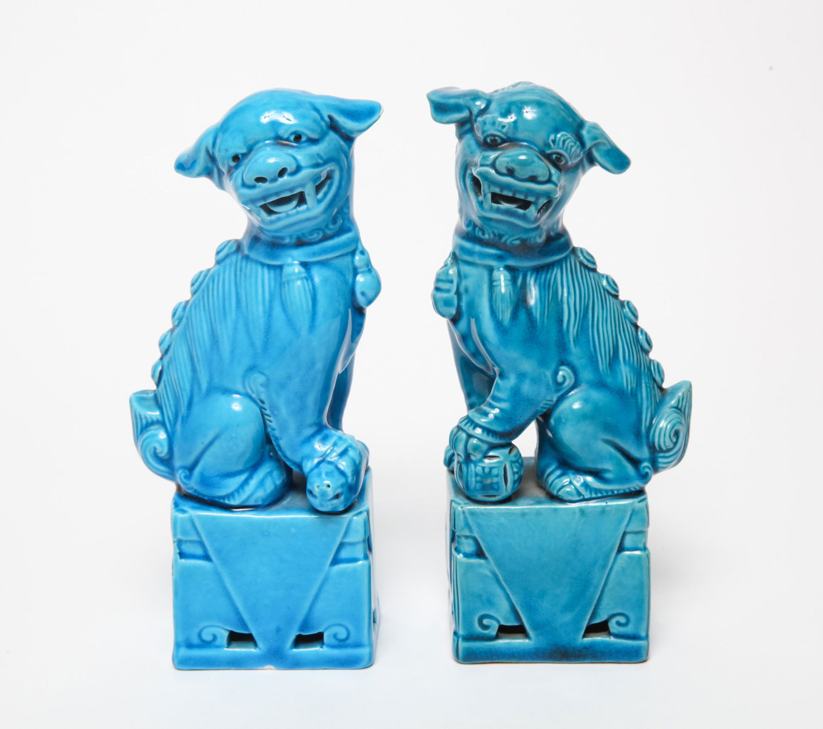 Chinese Style Glazed Porcelain Foo Dogs, 2 (1 of 5)