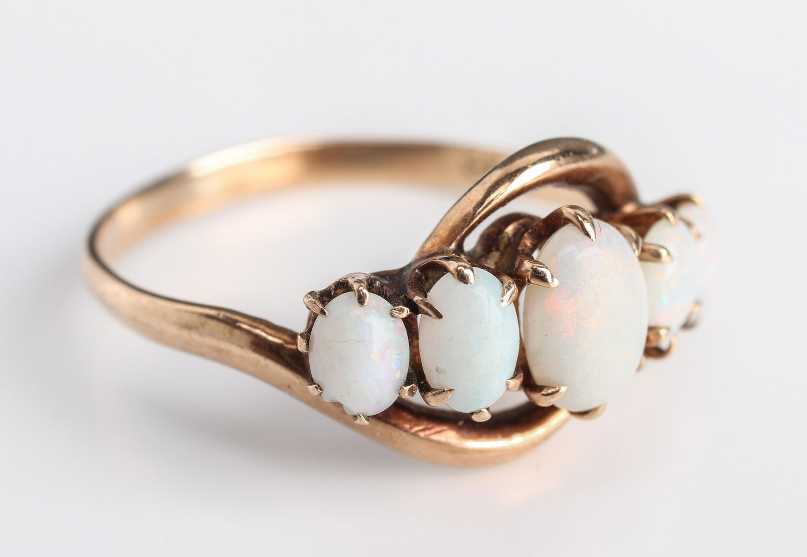 Mid-Century Modern 10K Rose Gold & Opal Ring (1 of 4)