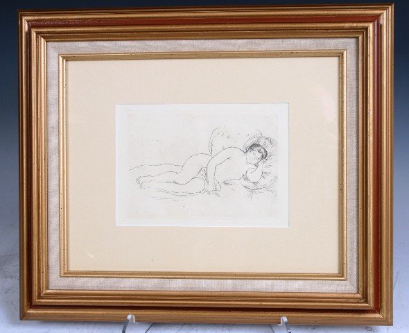 Auguste Renoir Reclining Nude Framed Etching