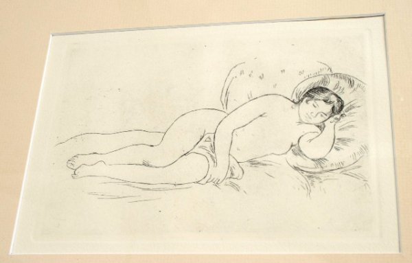Auguste Renoir Reclining Nude Framed Etching - 2
