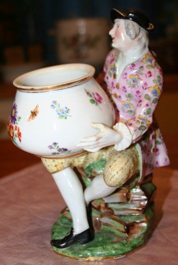 Meissen Porcelain Figural of Man Holding Vase - 2