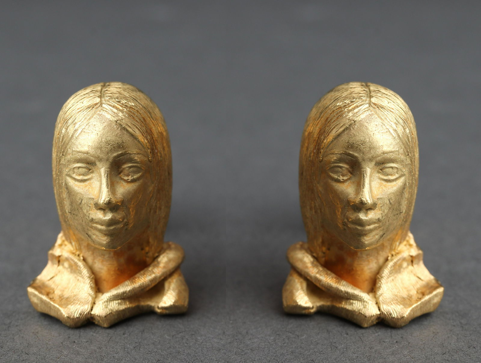 LeBeau "Eros" 18K Yellow Gold Lady Bust Cufflinks (1 of 4)