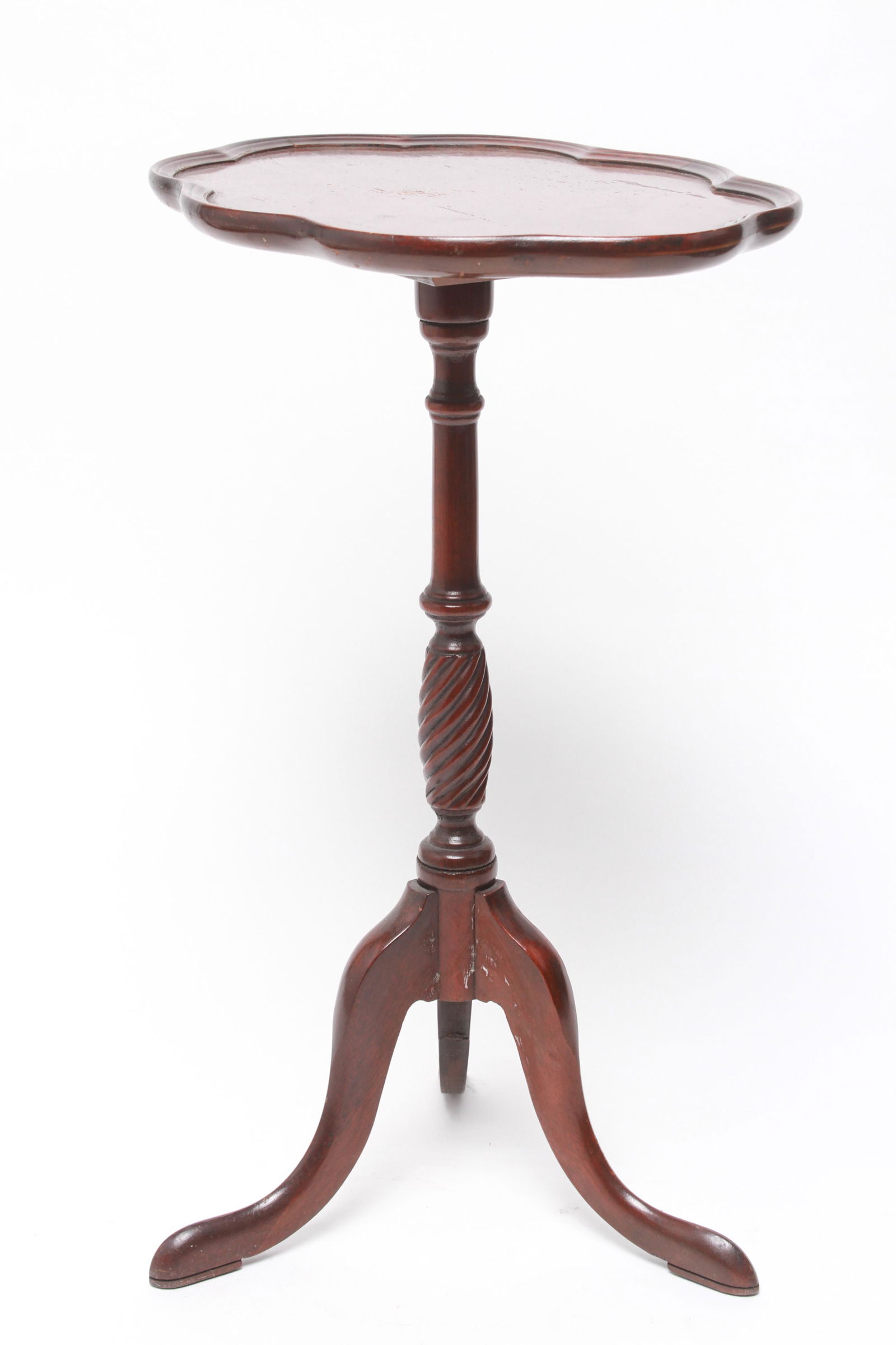 Brandt Mahogany Oval Scalloped Pie Crust Stand (1 of 7)