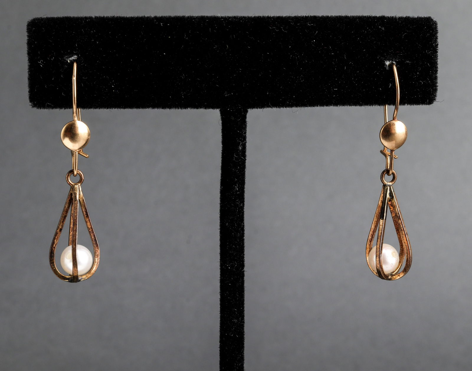 14K Yellow Gold & Pearl Drop Earrings (1 of 2)