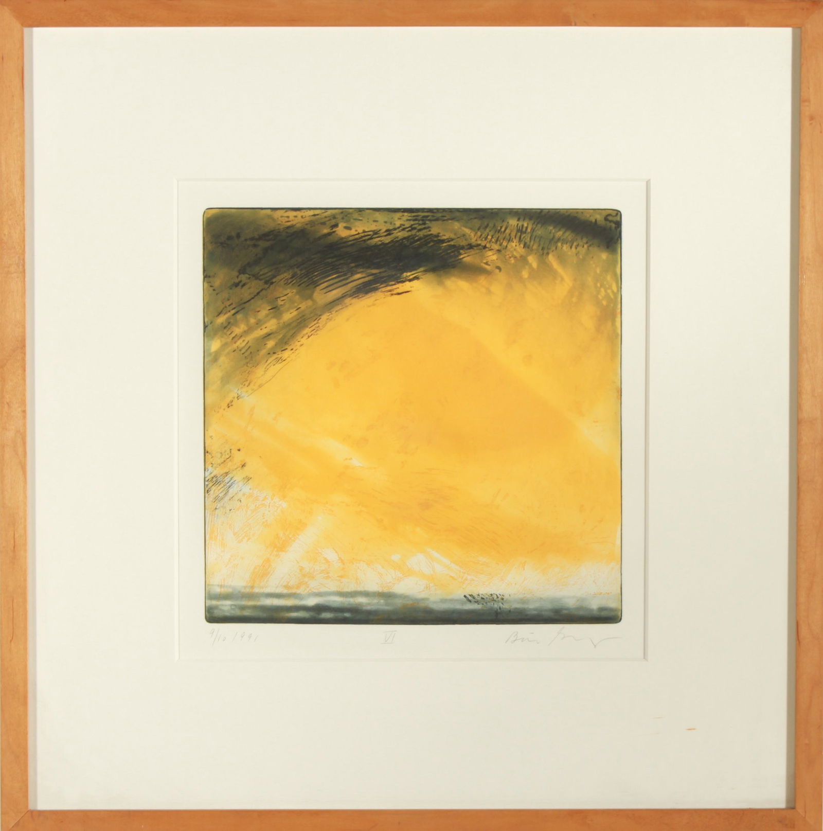 Illegibly Signed "VI" Abstract Etching & Aquatint (1 of 5)