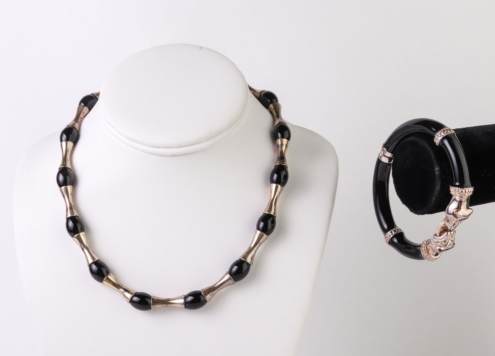 Silver & Onyx incl RLM Necklace & Panther Bangle (1 of 6)