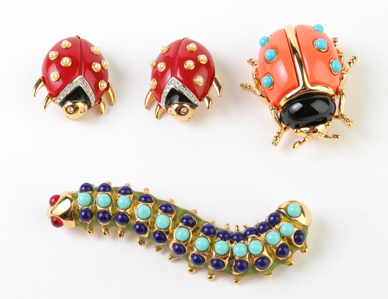 Kenneth Jay Lane Insect Brooches, 4 Pcs. (1 of 4)