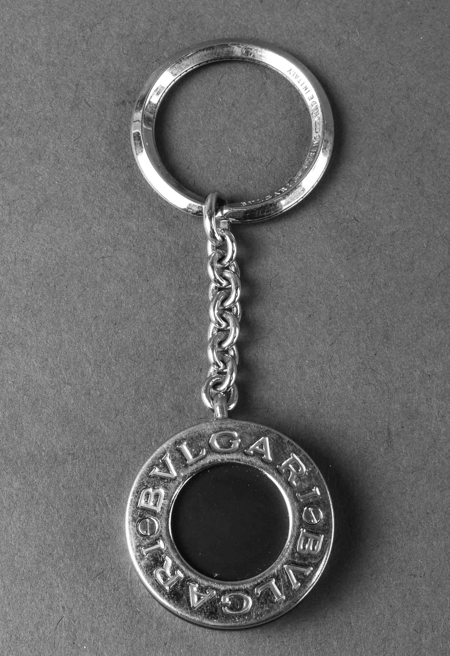 Bvlgari Sterling Silver & Rubber Key Ring (1 of 3)