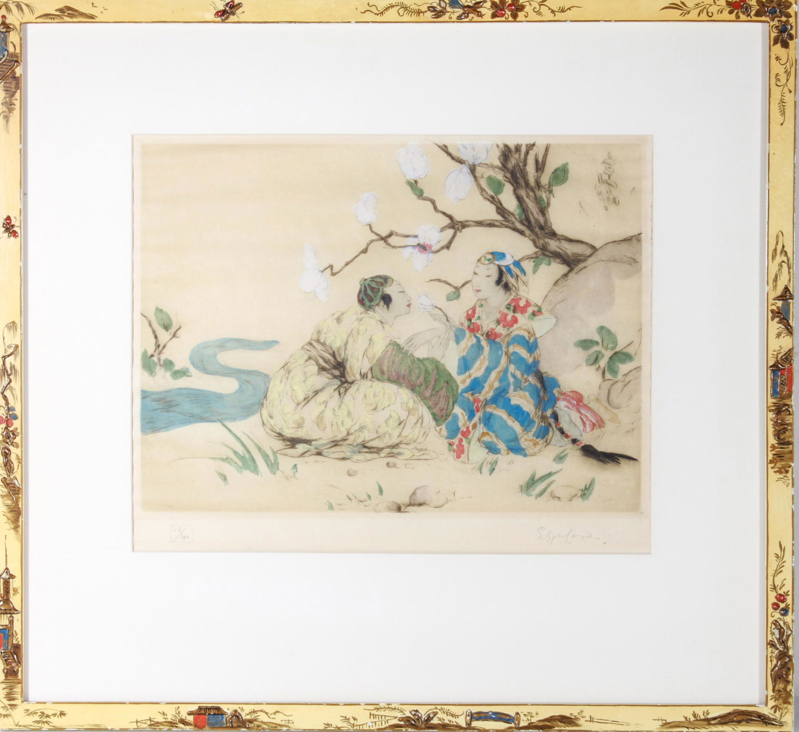 Elyse Lord "The White Magnolia" Colored Etching (1 of 6)