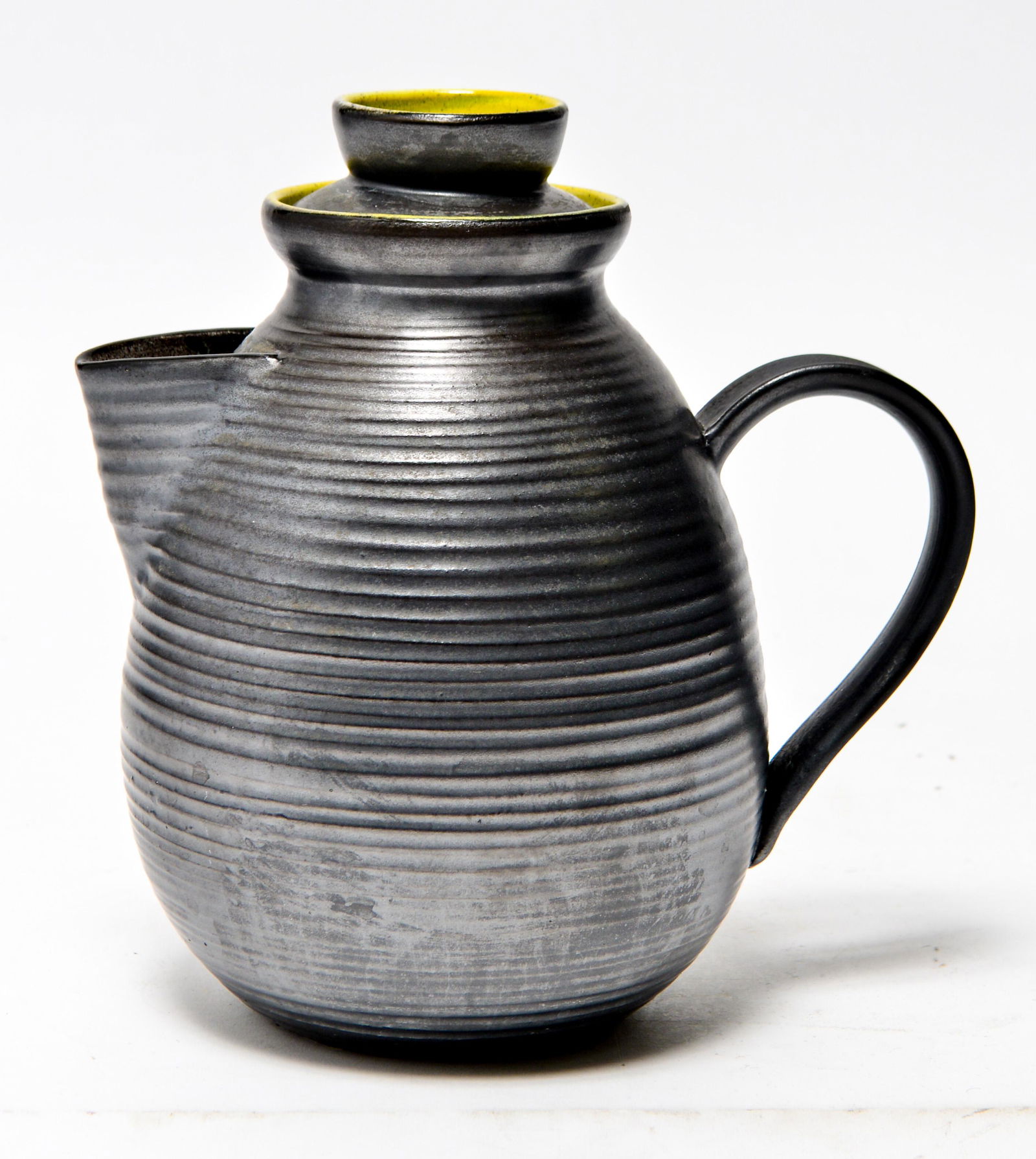 Art Studio Pottery Black & Green Glazed Teapot (1 of 11)