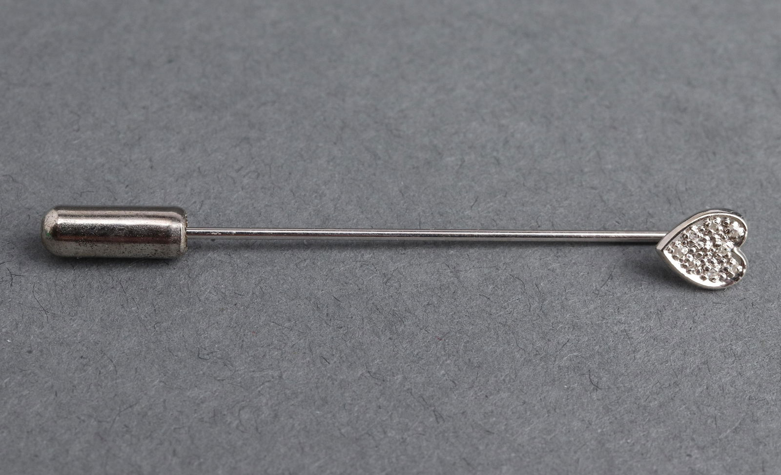 14K Gold & Diamond Heart Motif Stick Pin (1 of 4)