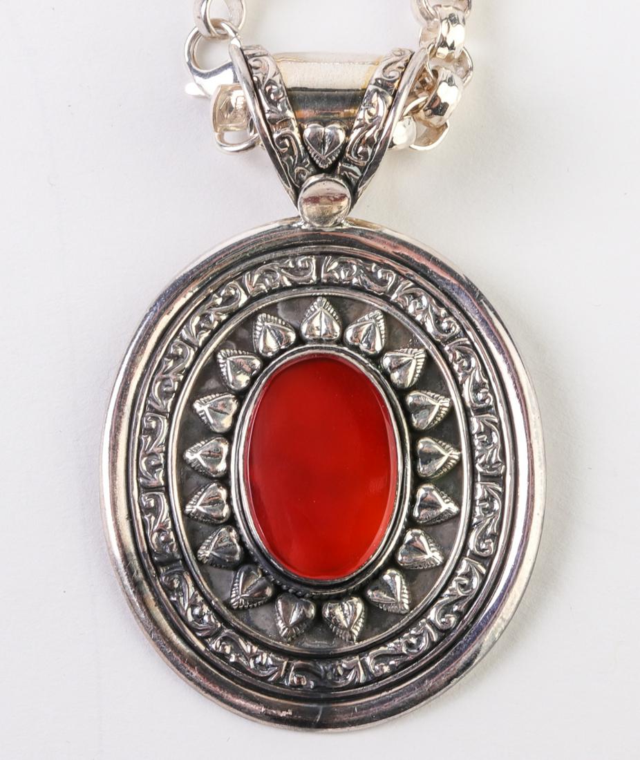 Sterling Silver Carnelian Pendant Necklace (1 of 3)