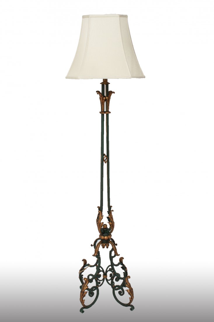 Victorian Manner Cast Metal Floor Lamp W Scrolls (1 of 5)