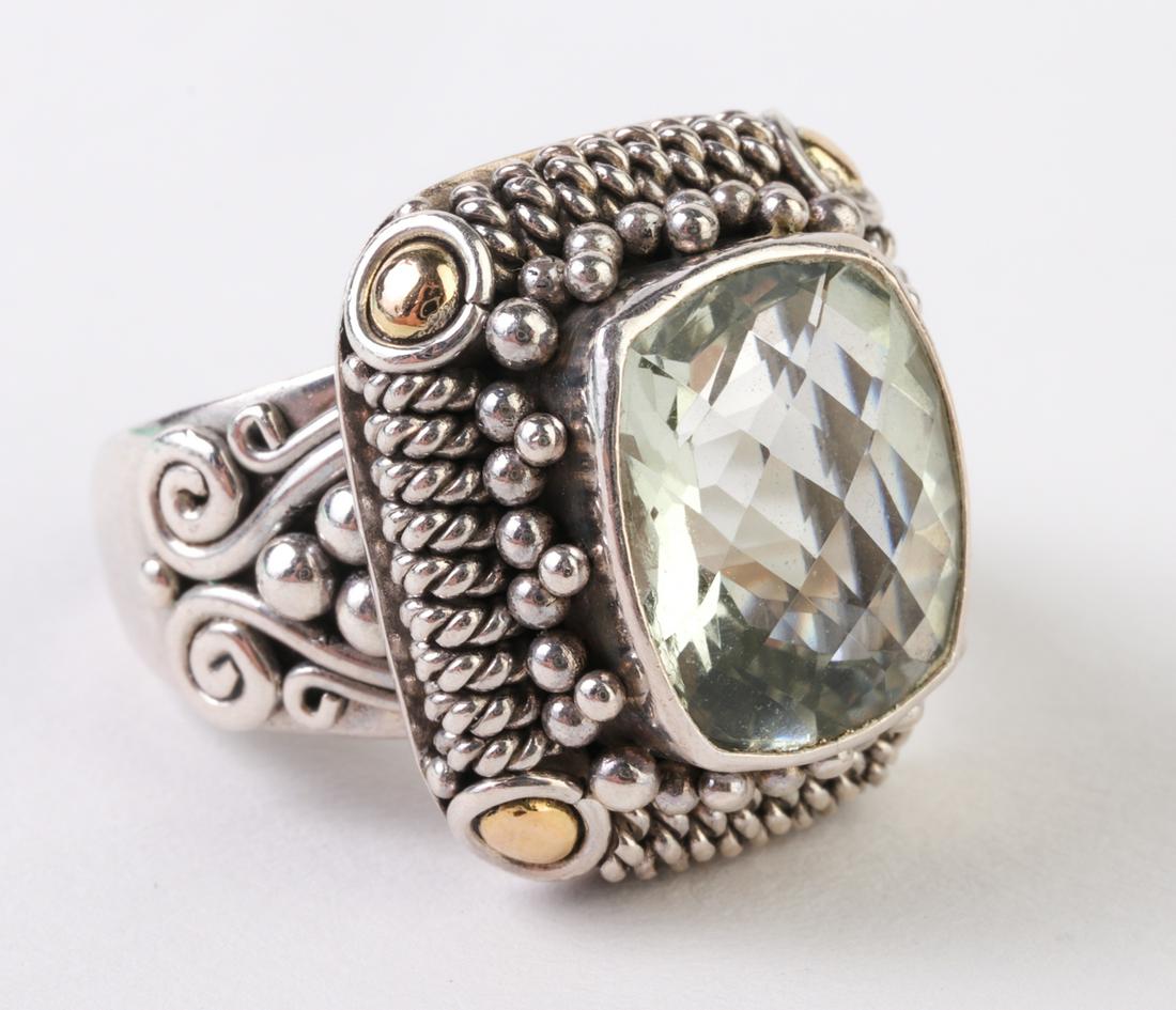 Silver & 18K Yellow Gold Quartz Ring (1 of 5)