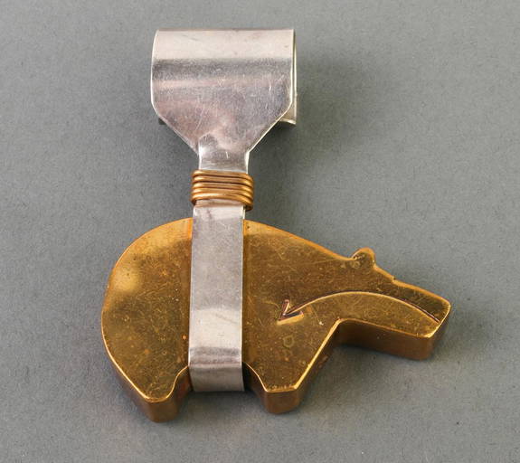 Ralph Sena Silver & Brass Bear Fetish Pendant