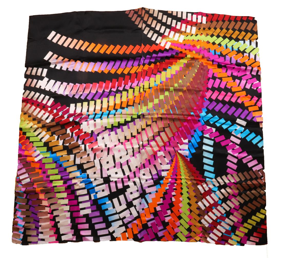 Echo Silk Geometric Print Scarf (1 of 5)