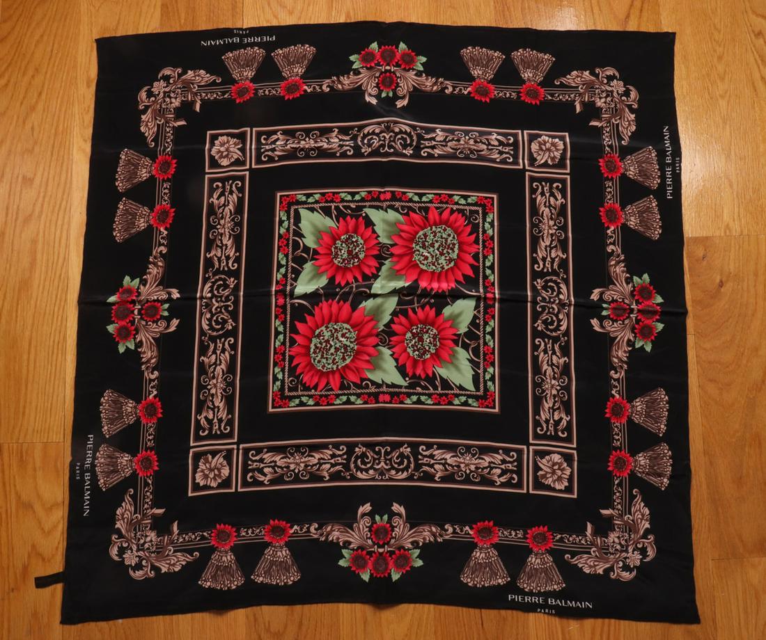 Pierre Balmain Floral Silk Scarf (1 of 4)