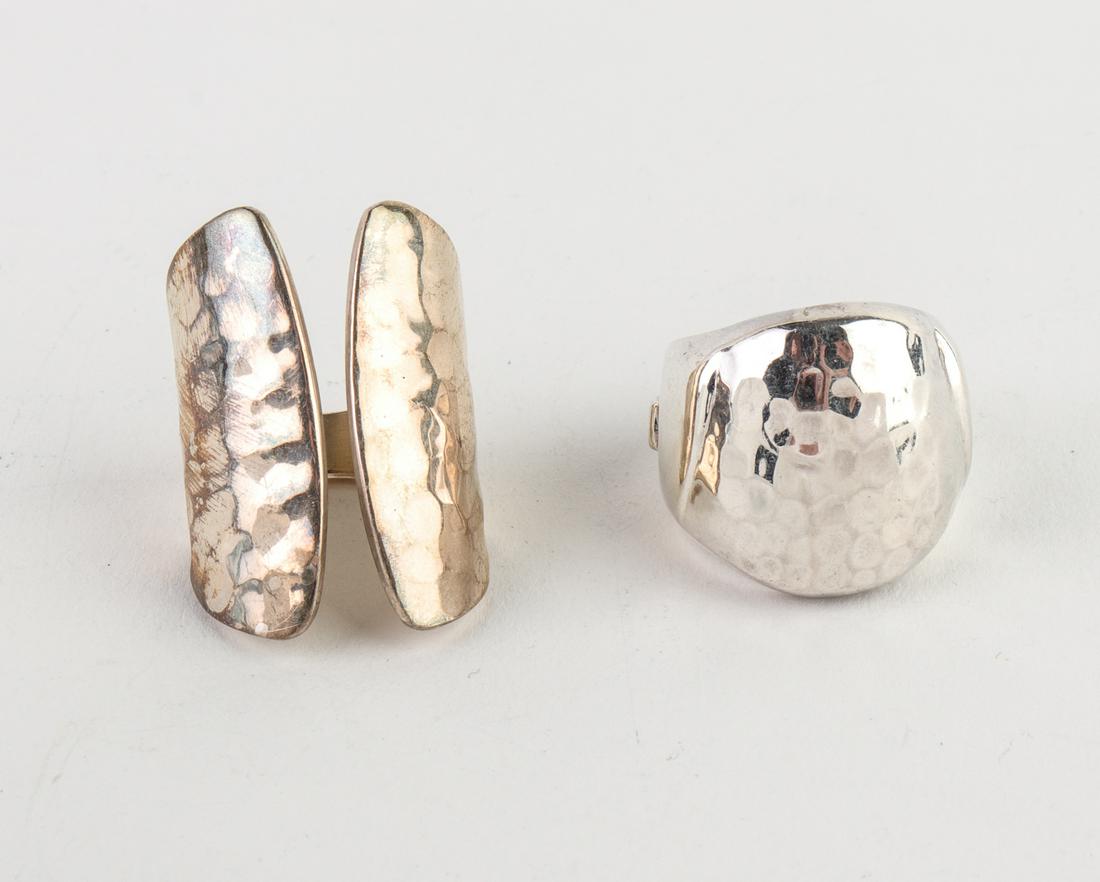 Hammered Silver Rings incl. Mexican, Group of 2 (1 of 4)