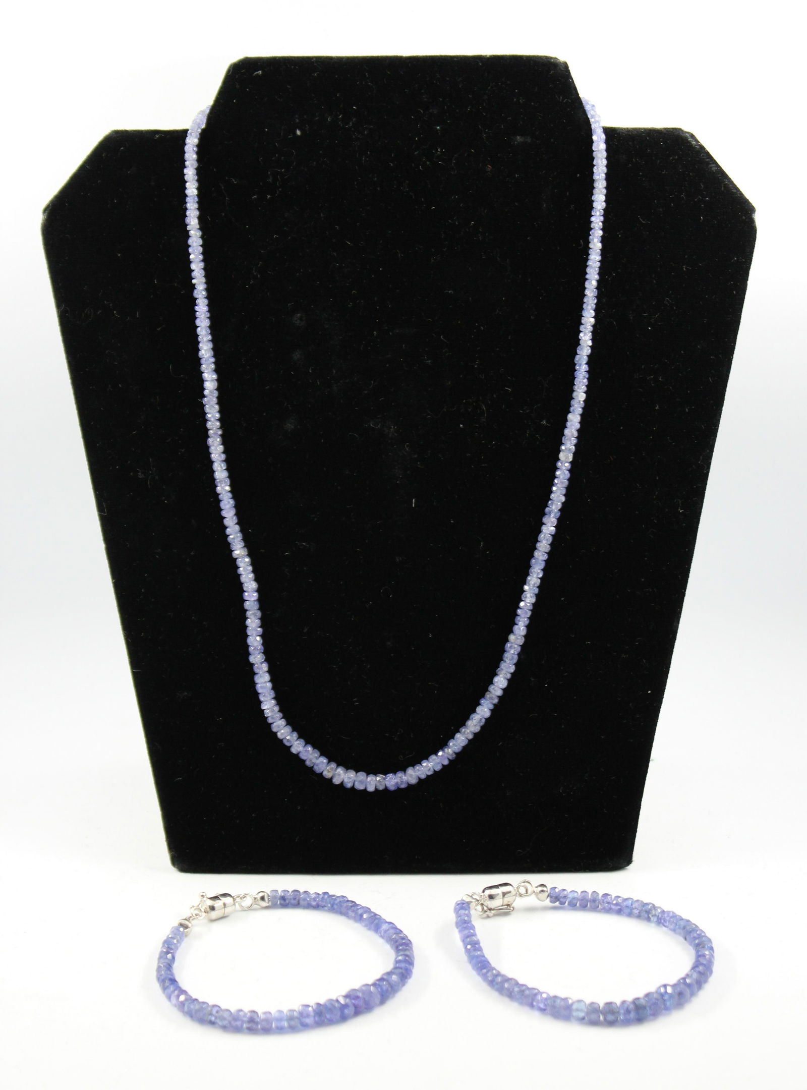 Tanzanite Graduated Beaded Bracelets and Necklace (1 of 8)