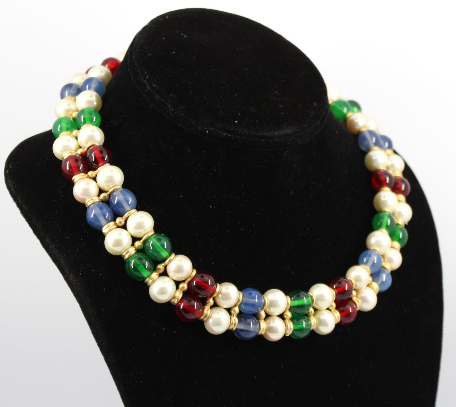 Vogue Bijoux Faux Pearl & Beaded Choker Necklace (1 of 4)