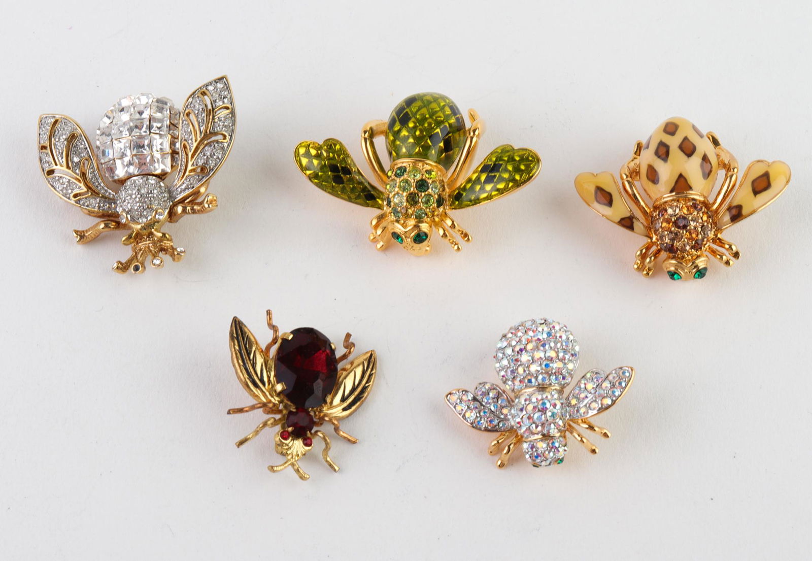 Assorted Rhinestone & Enamel Bee-Form Brooches, 5 (1 of 5)