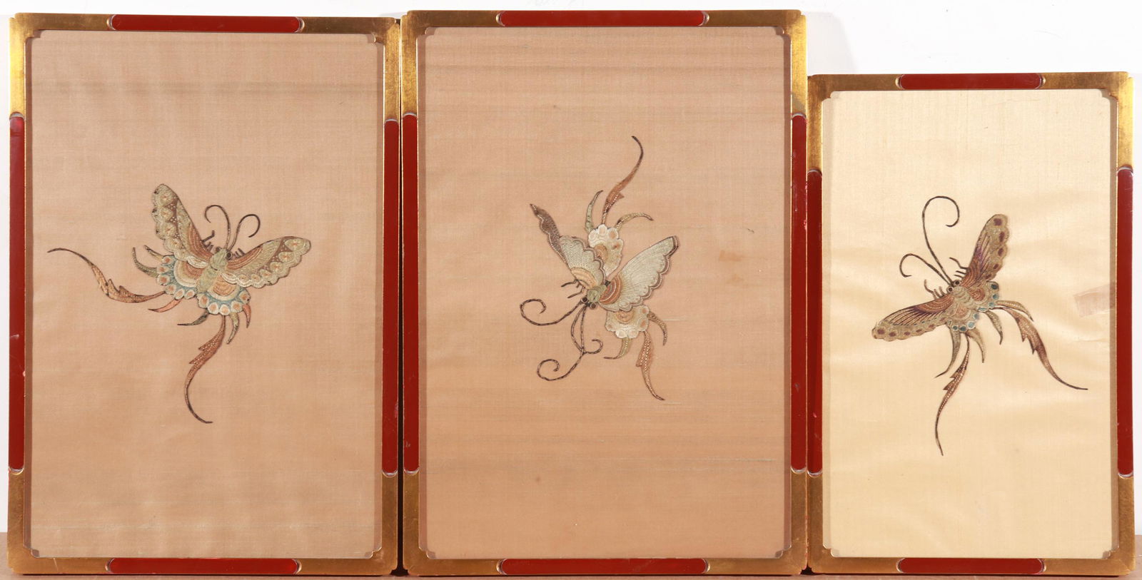 Chinese Embroidery on Silk, Group of 3 (1 of 5)
