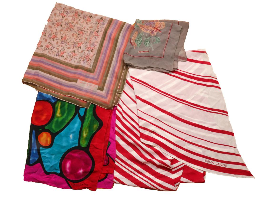 Assorted Silk Scarves, Incl. Oscar de la Renta, 4 (1 of 5)