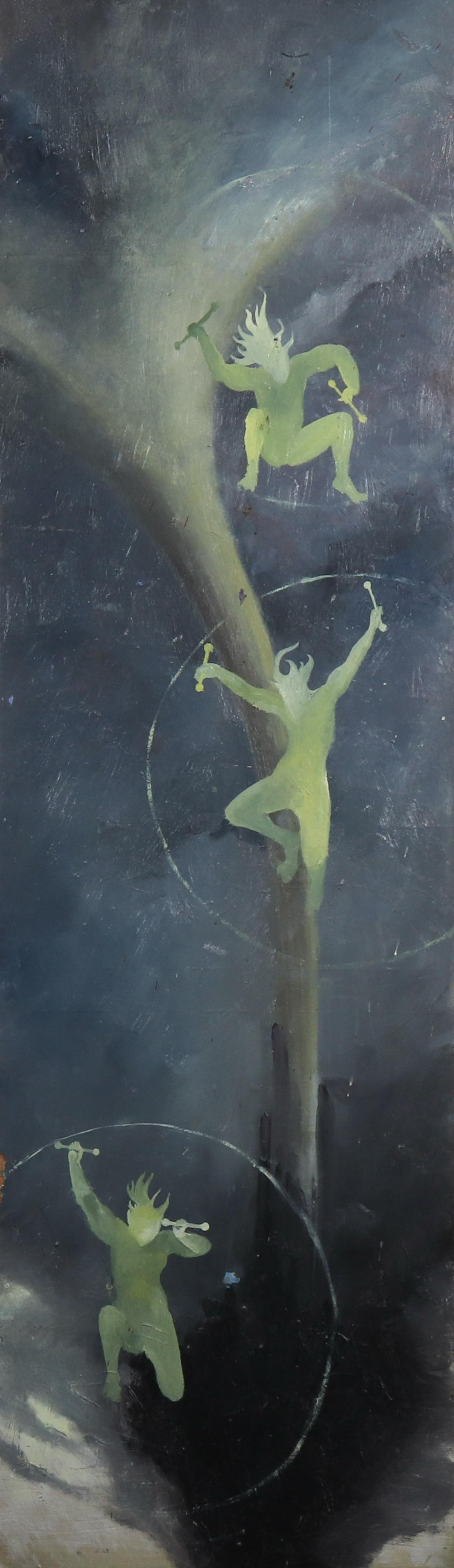 Large Surrealist Figures Oil on Panel Board (1 of 4)