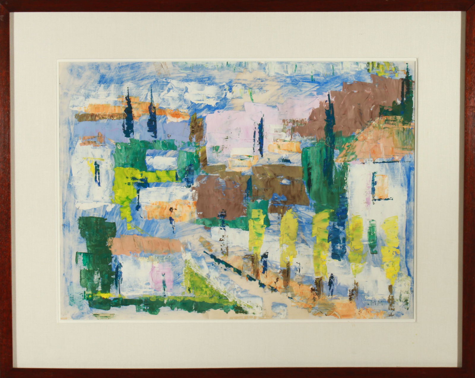 Margaret Marks "Abstracted Landscape" Oil on Paper (1 of 5)