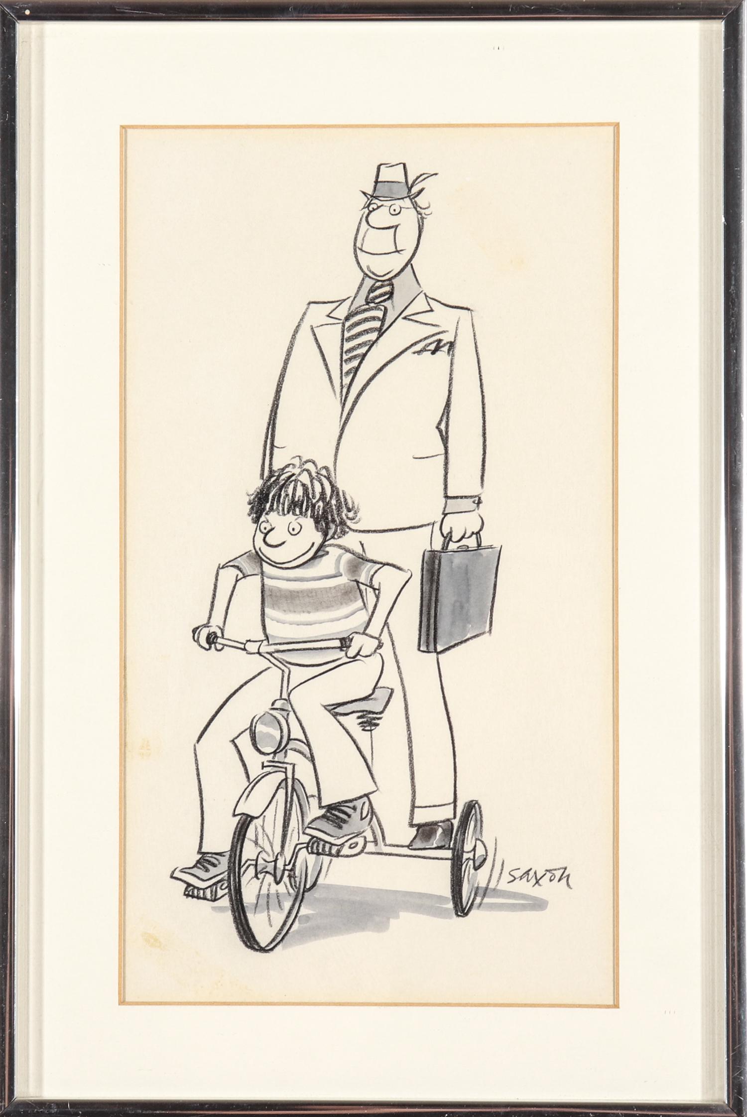 Charles D. Saxon Ink on Paper Comic Illustration (1 of 2)