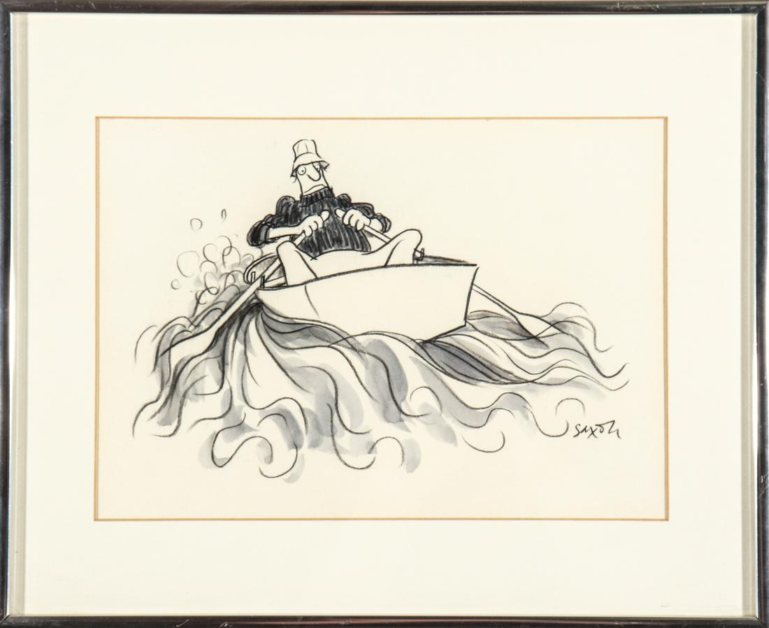 Charles D. Saxon Ink on Paper Comic Illustration (1 of 3)