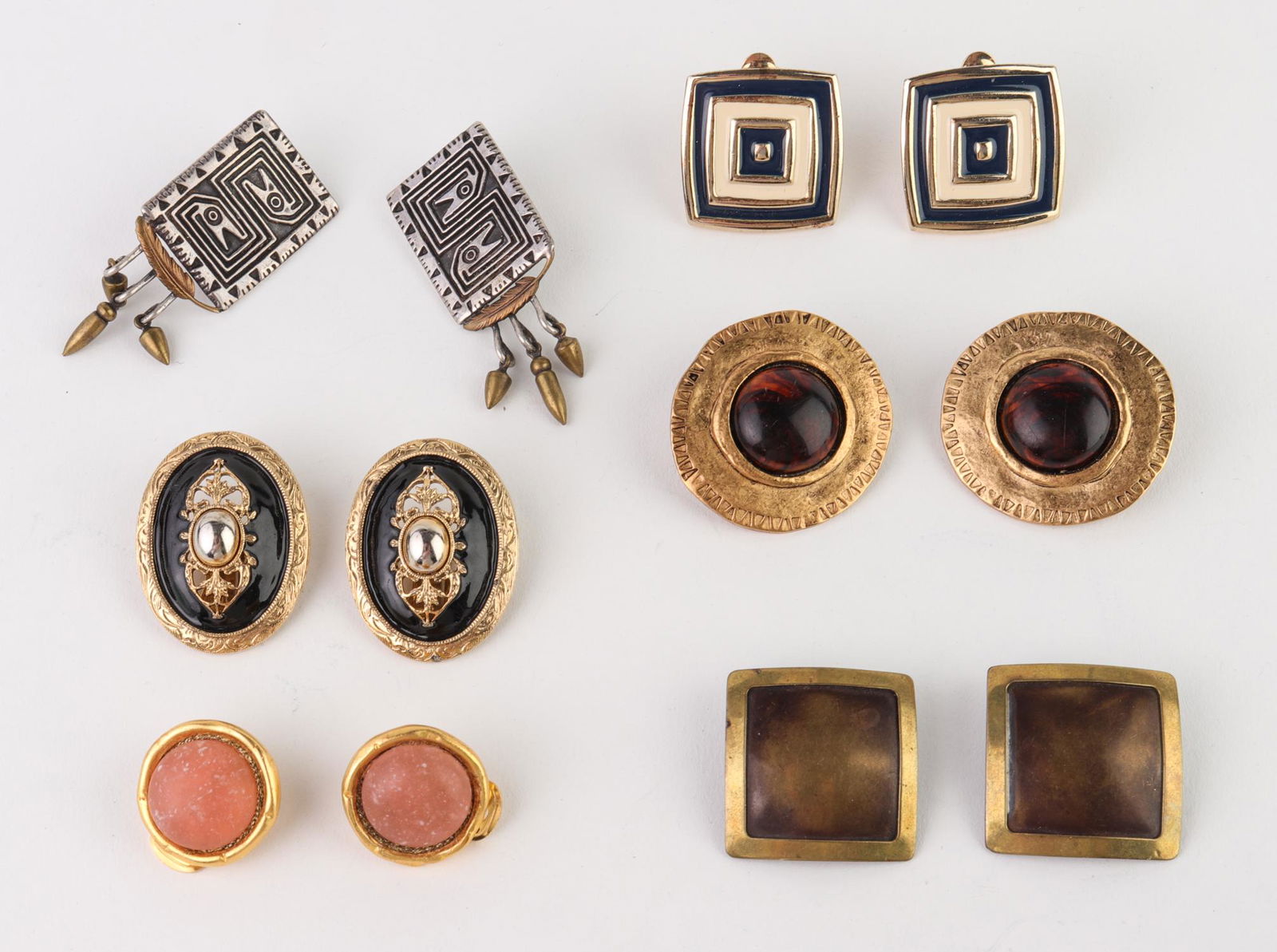 Vintage Assorted Geometric Earrings, 6 (1 of 7)