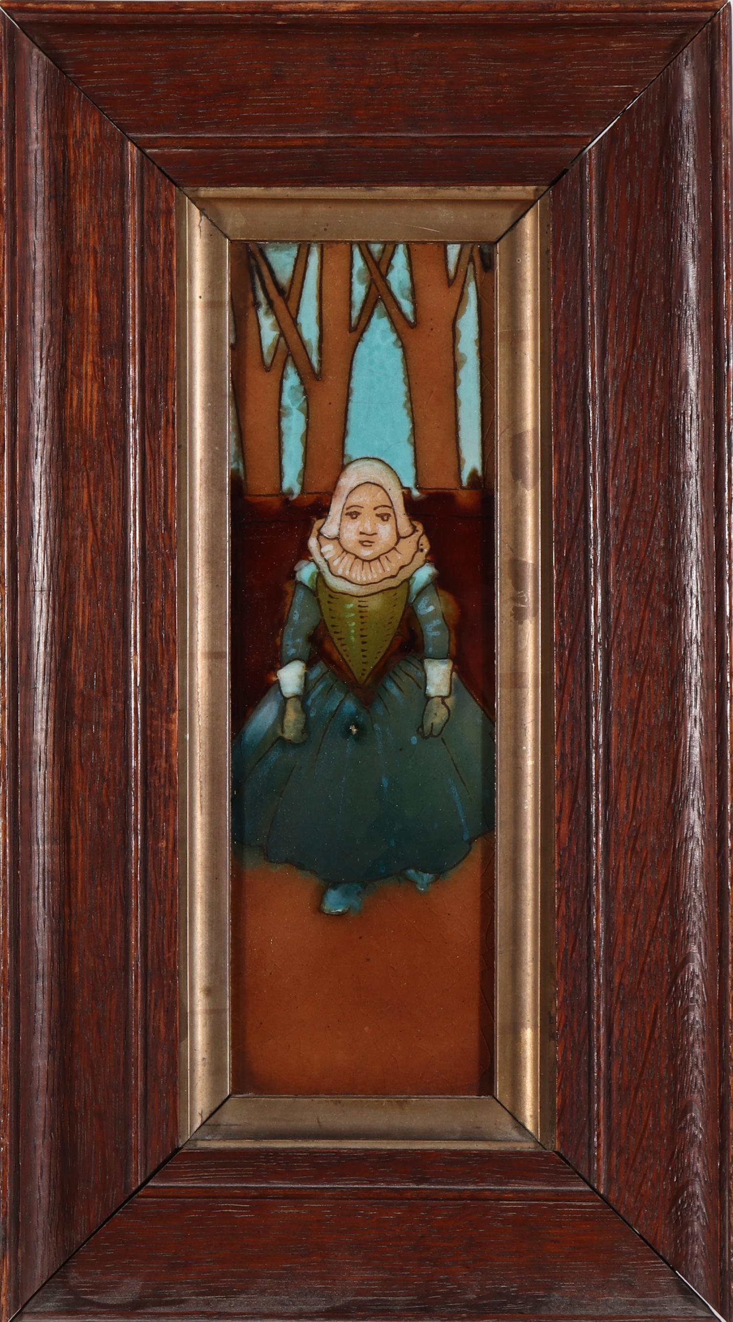 Framed Porcelain Tile of a Young Girl (1 of 3)