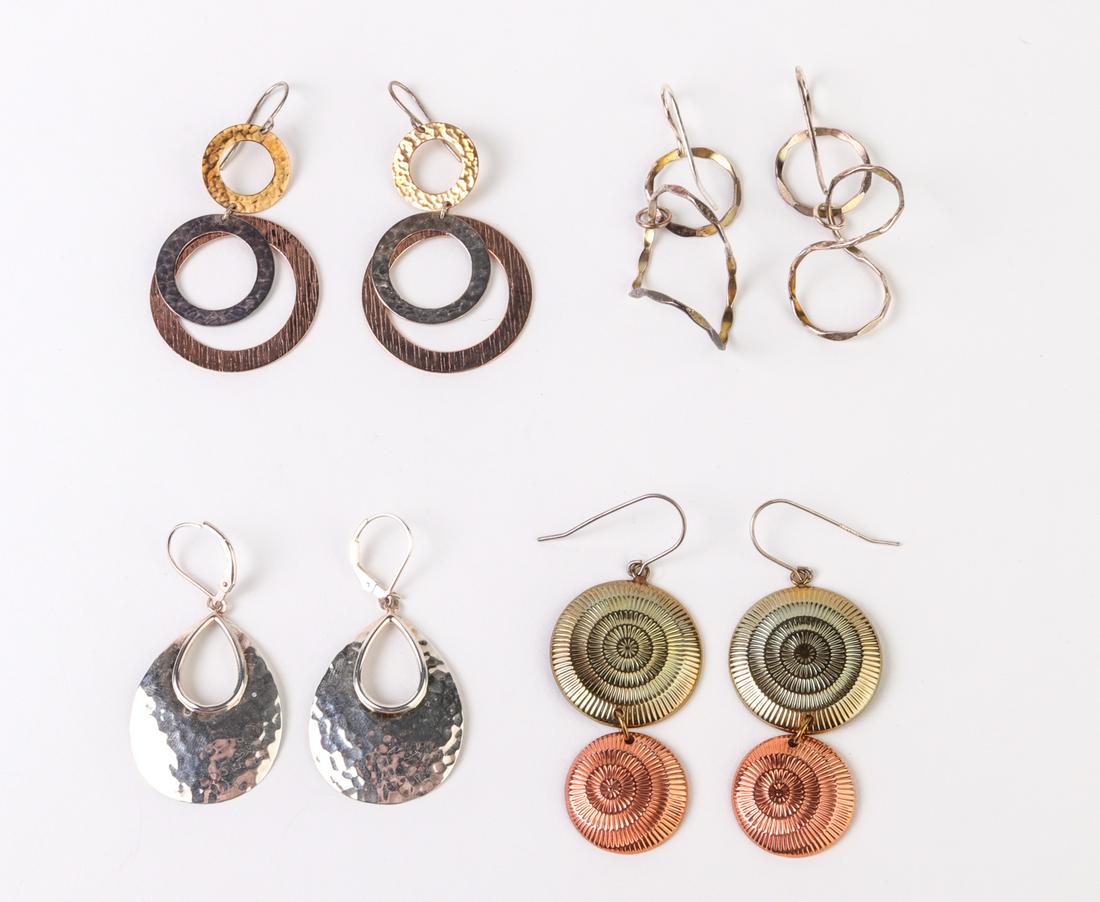 Sterling Silver Earrings, 4 Pairs (1 of 5)