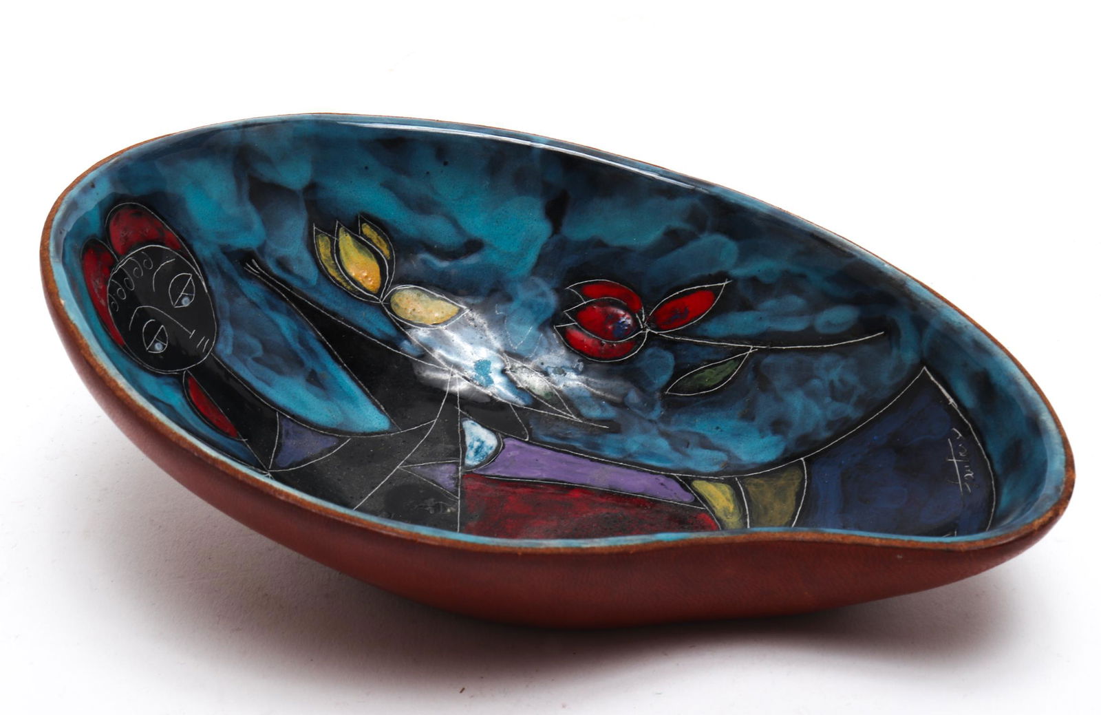 Fantoni for Dunhill Modern Leather-Clad Bowl (1 of 4)